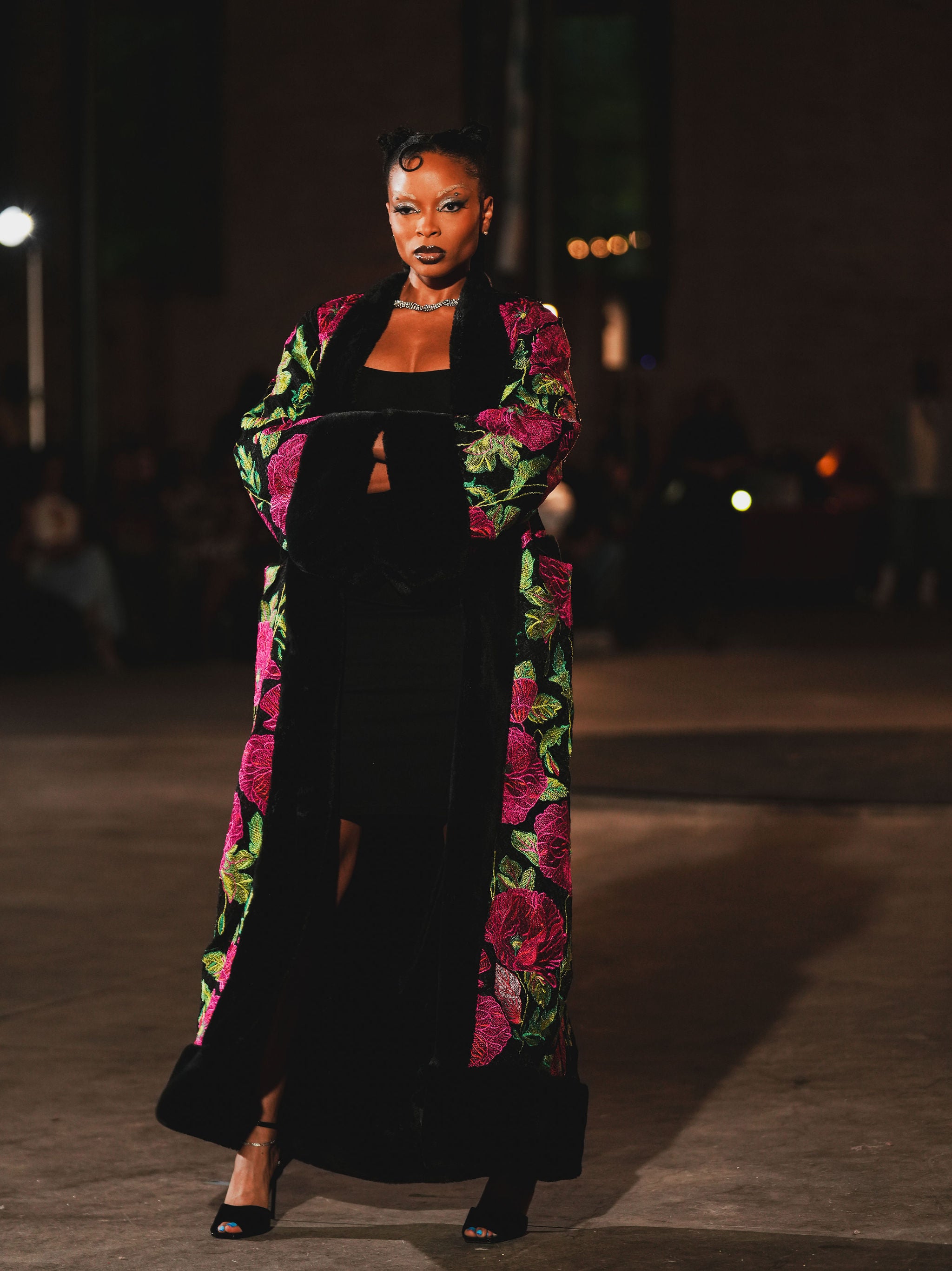 Winter Garden Faux Bear fur kimono